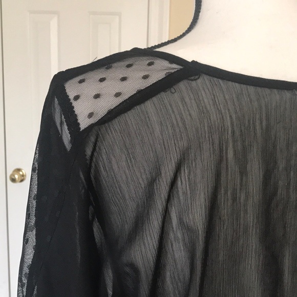 DOLLHOUSE 3/4 SLEEVE SHEER BLOUSE TOP - Picture 6 of 6